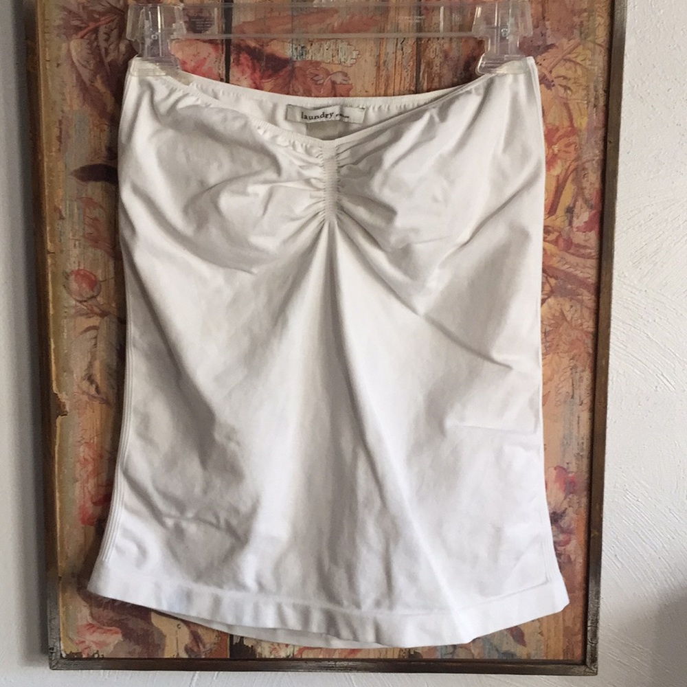 LAUNDRY BY DESIGN WHITE STRETCH TANK TOP M L